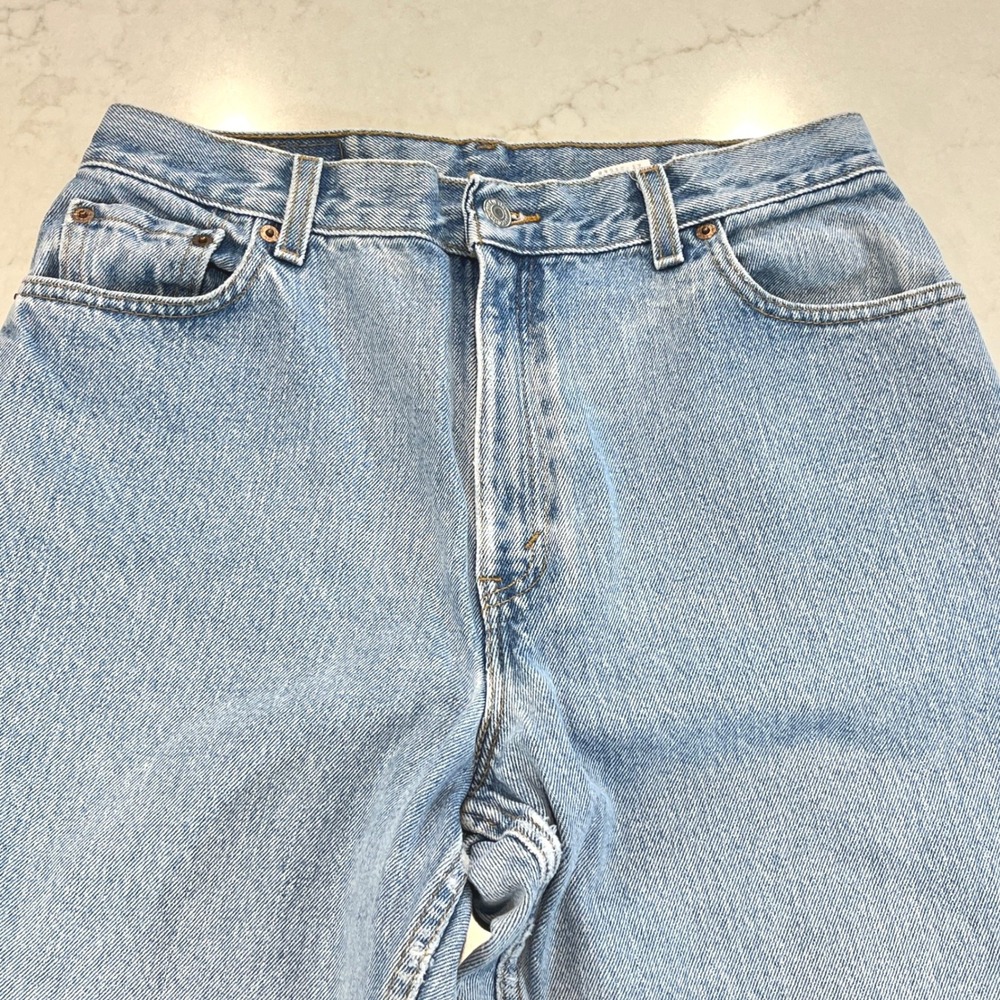 Levi's 550 VTG USA Relaxed Tapered Jeans Womens 14S Short Light Wash High Rise - Picture 3 of 14